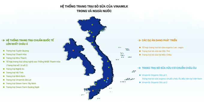 Hệ thống trang trại của Vinamilk trải rộng khắp cả nước. Ảnh: Trung Lê