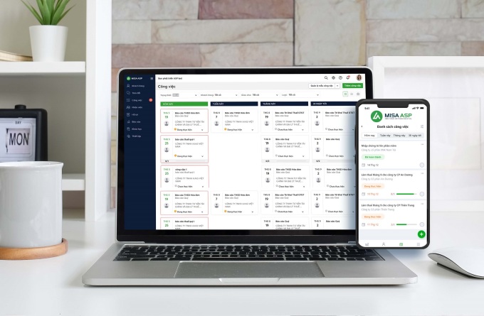 Nền tảng MISA ASP có giao diện trực quan, dùng trên cả điện thoại lẫn laptop. Ảnh: MISA