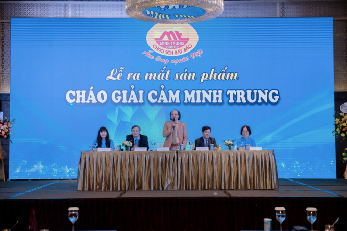 Ông Nguyễn Đắc Minh - Chủ tịch Hội đồng quản trị Minh Trung Group phát biểu tại lễ ra mắt sản phẩm mới Cháo giải cảm Minh Trung.