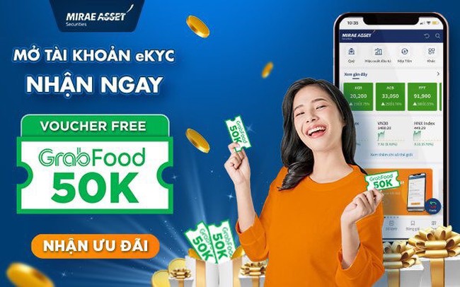 Chứng khoán Mirae Asset đồng hành cùng nhà đầu tư mới, tặng voucher miễn phí