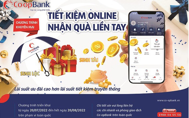 Co-opBank triển khai chương trình “Tiết kiệm online nhận quà liền tay”